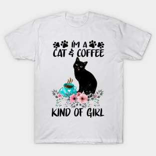 Cat and Coffe Kind Of Girl T-Shirt